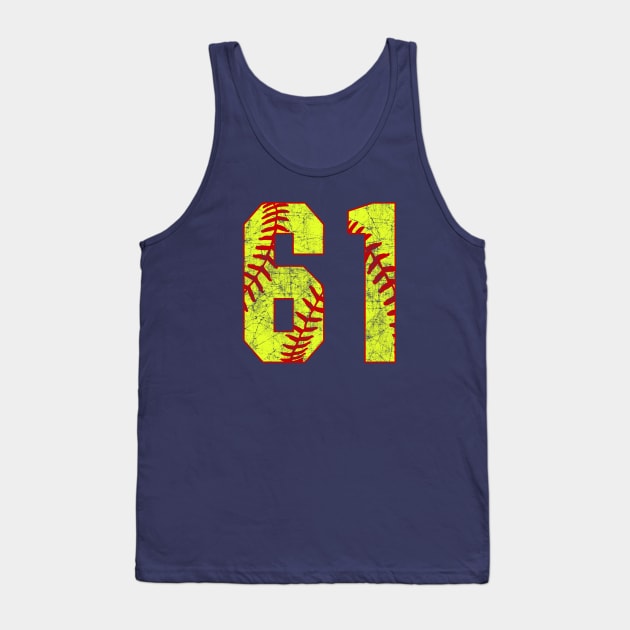 Fastpitch Softball Number 61 #61 Softball Shirt Jersey Uniform Favorite Player Biggest Fan Tank Top by TeeCreations